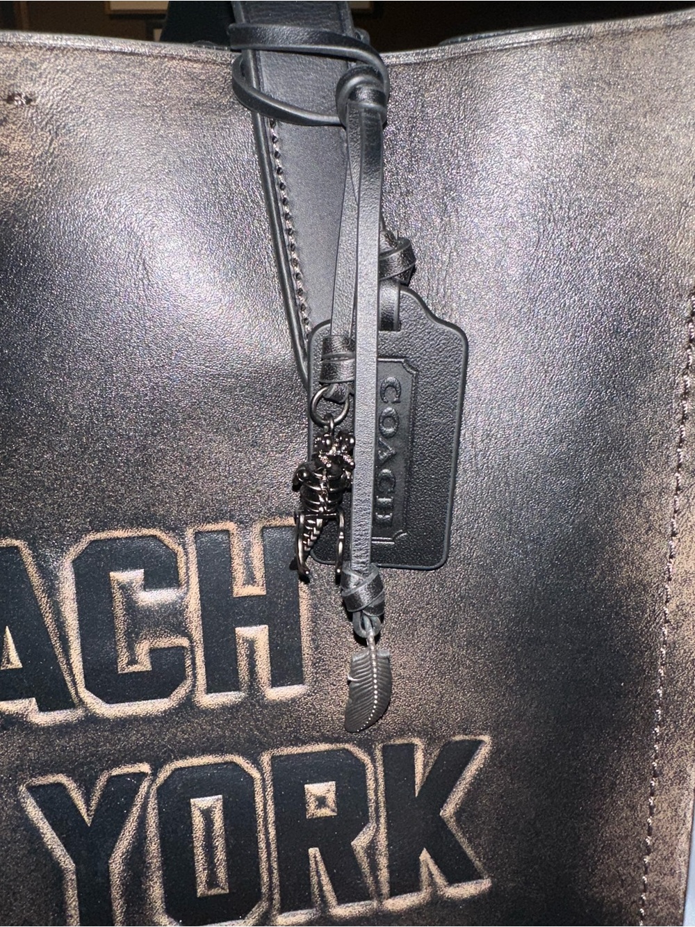 Coach Rexy Cluster Charm from the Loved Leather Relay Tote